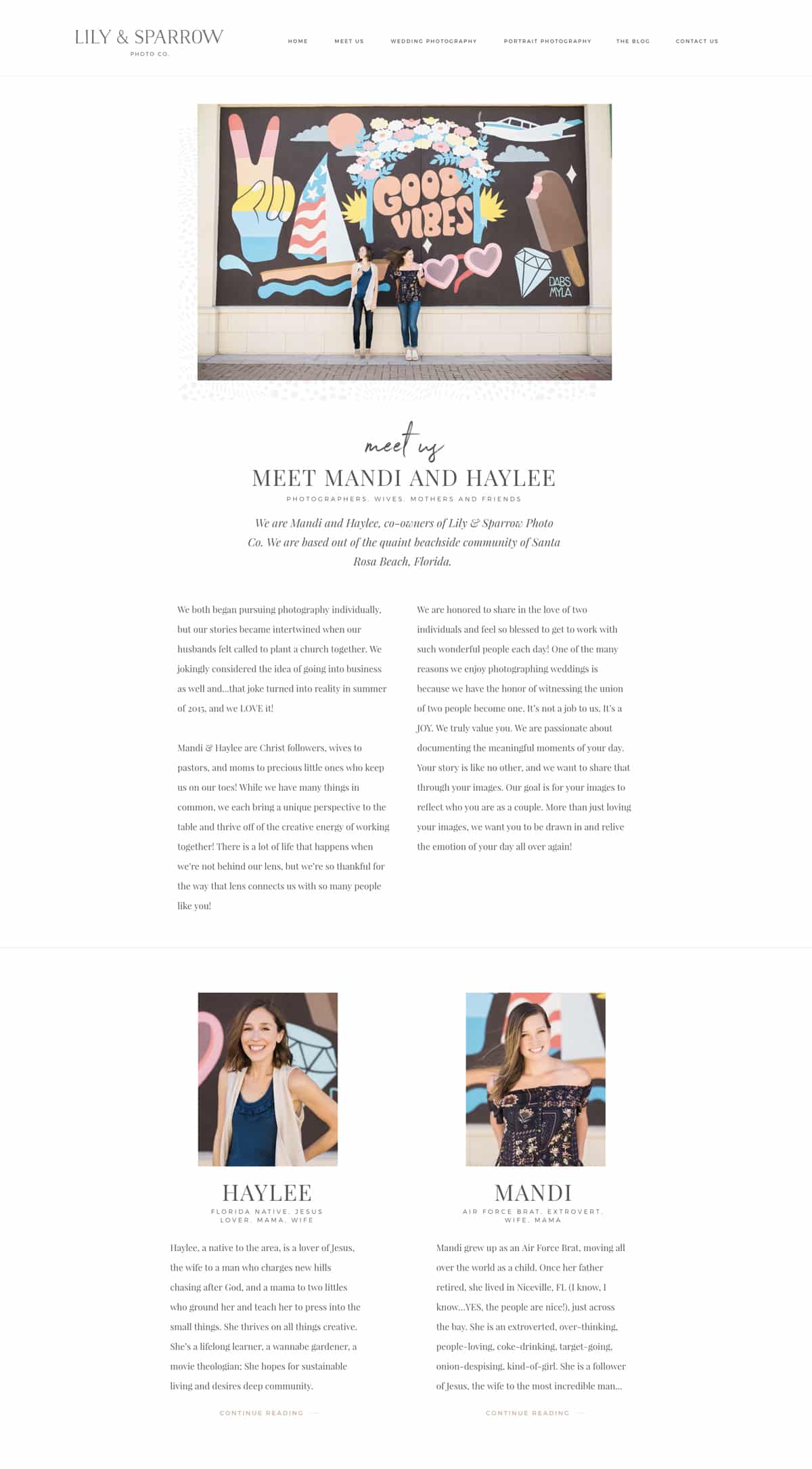 Editorial inspired custom Showit + WordPress website design for photographers Lily & Sparrow | by Davey & Krista