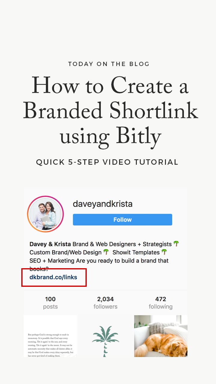 How to Create a Branded Shortlink using Bitly | Davey & Krista