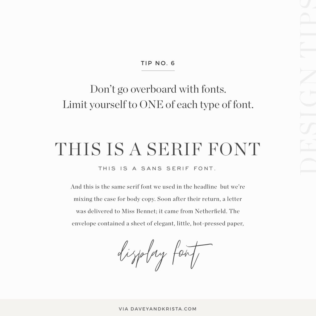 Design Tip: Limit Your Fonts | Davey & Krista
