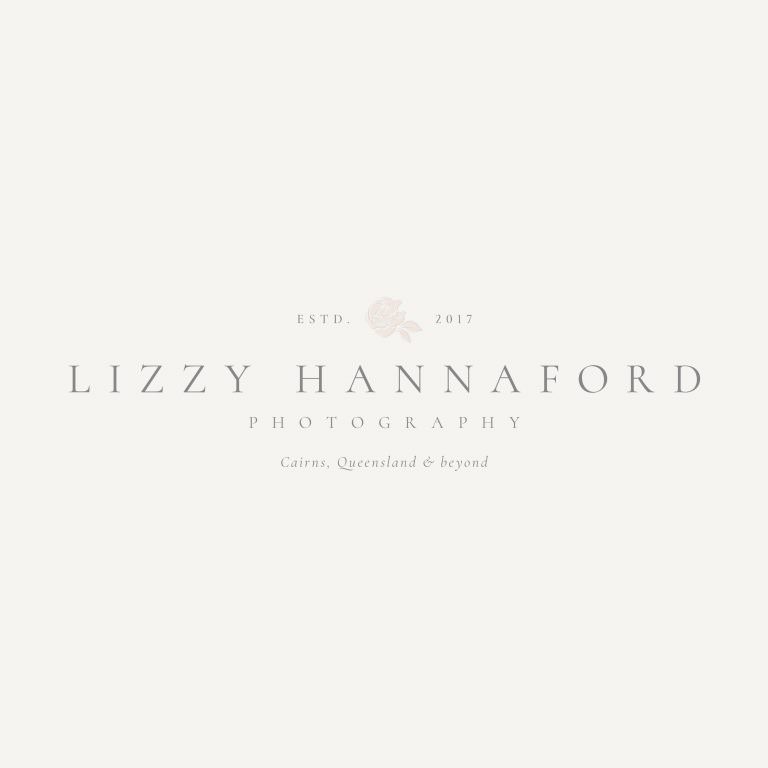 Classic rose design logo for photographer Lizzy Hannaford by designers Davey & Krista
