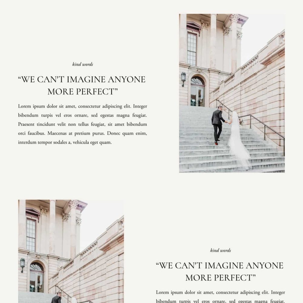 Pricing Page Template for Photographer (Squarespace) | Davey & Krista
