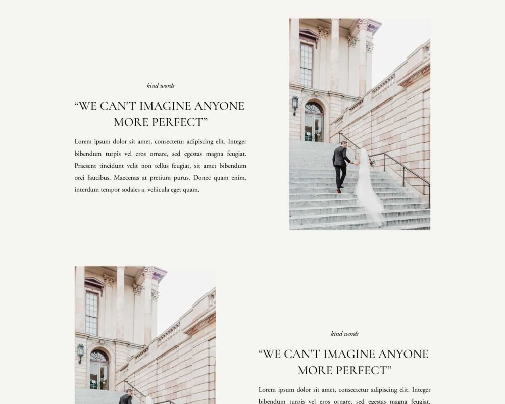 Pricing Page Template for Photographer (Squarespace) | Davey & Krista