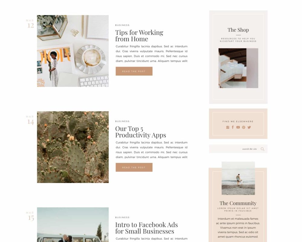 Educator and content marketer website template for Showit | Davey & Krista