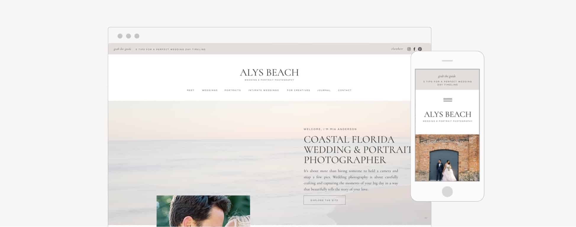 Easy to customize website templates for photographers + creatives | Showit | Davey & Krista