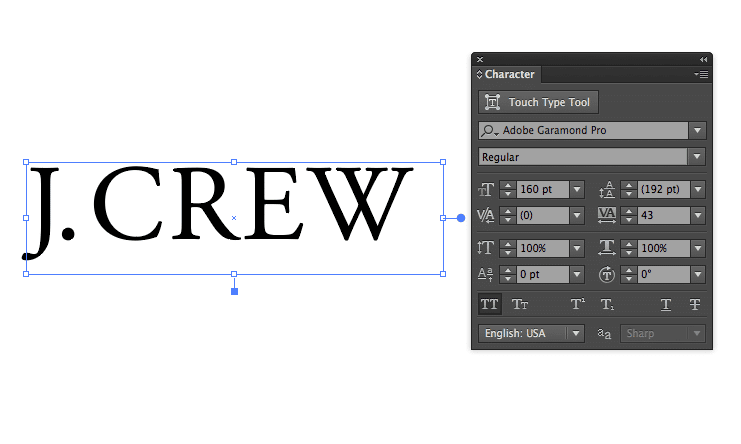 Simple J. Crew typeface logo & brand