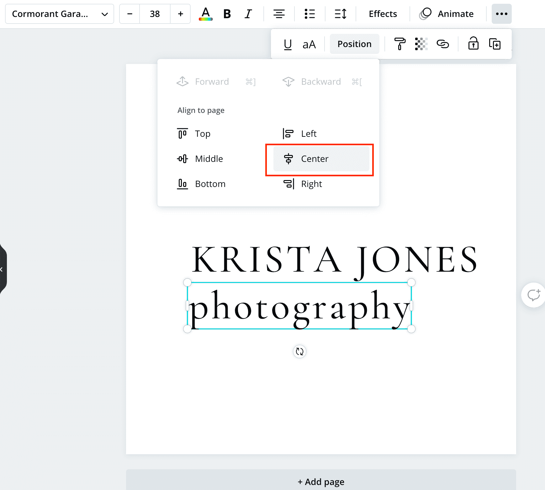 Creating a simple typographic logo in Canva Pro