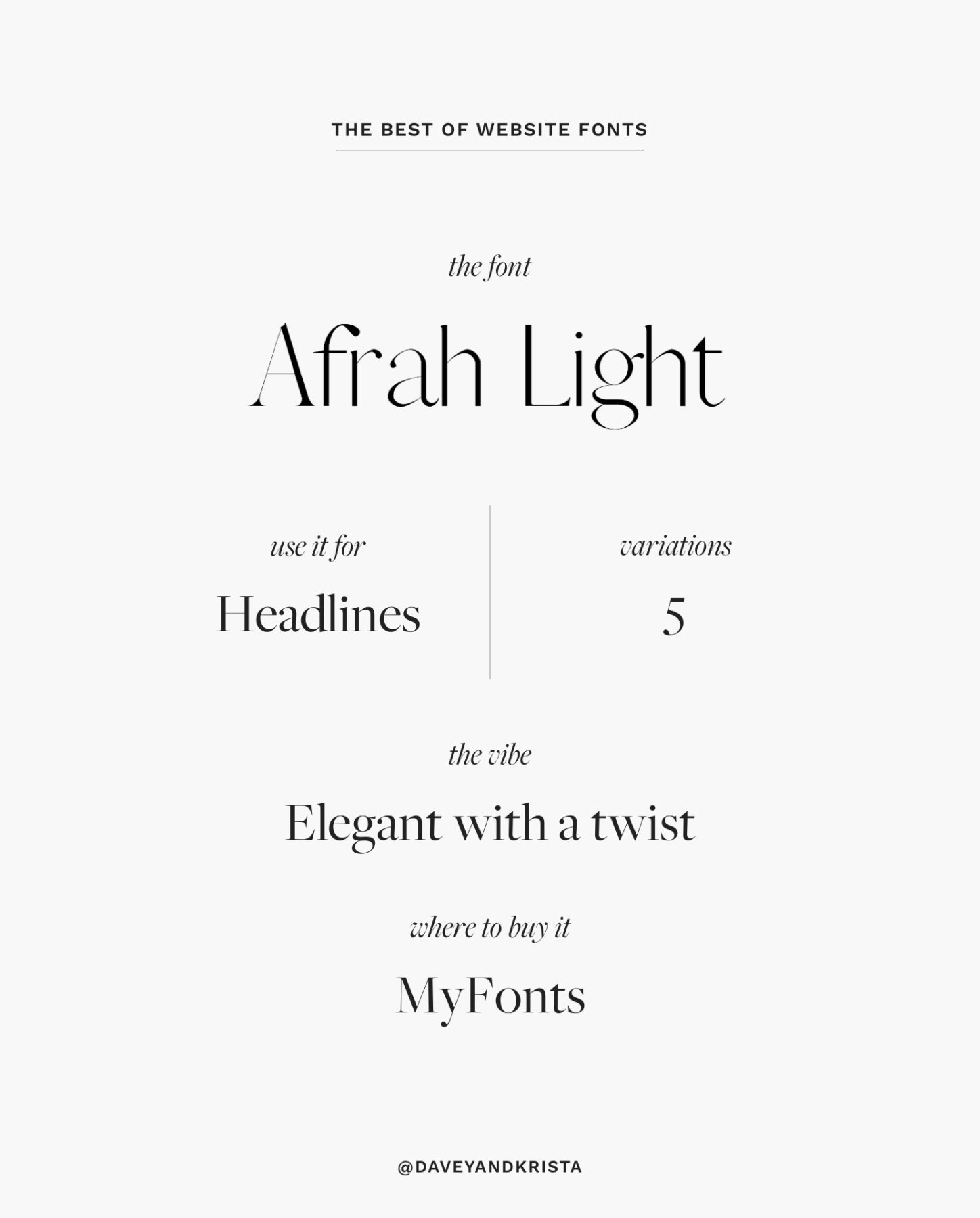 An elegant website font for headlines - Afrah | The Best Fonts for Websites
