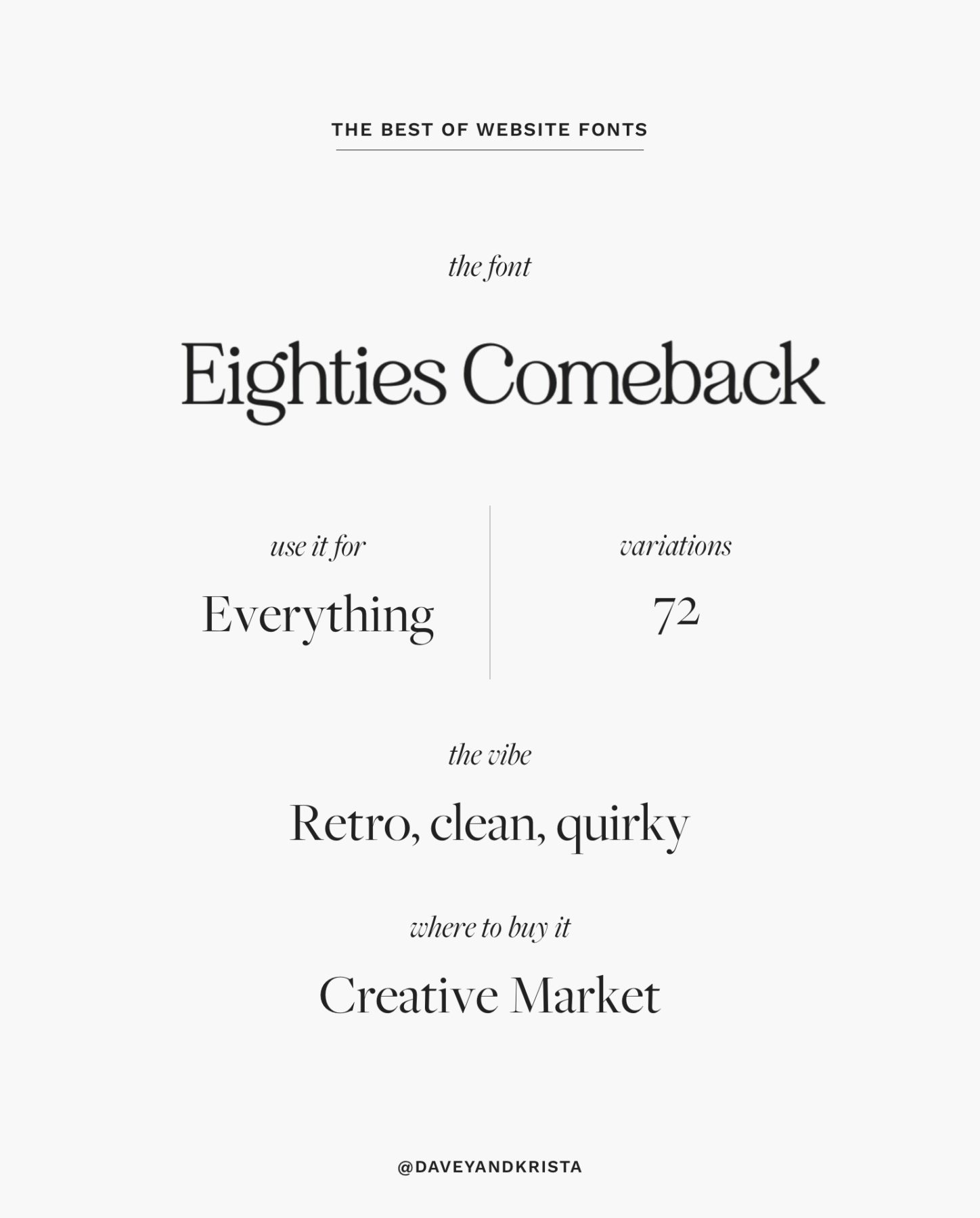 Eighties Comeback font - for websites The Best Fonts for Websites