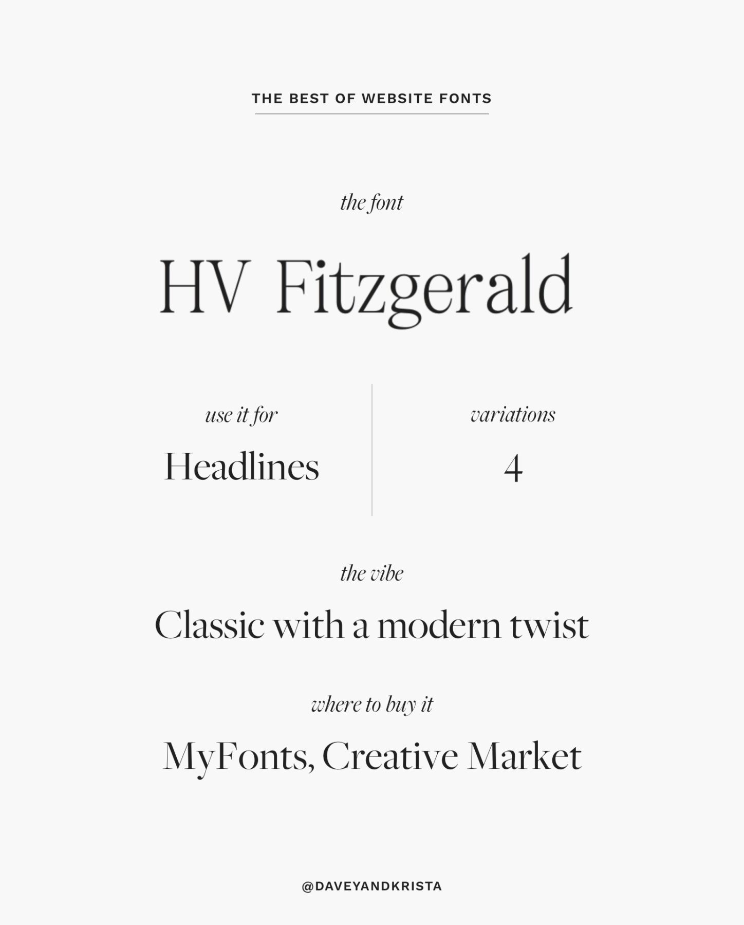 HV Fitzgerald - a thin, classic serif font for websites | The Best Fonts for Websites