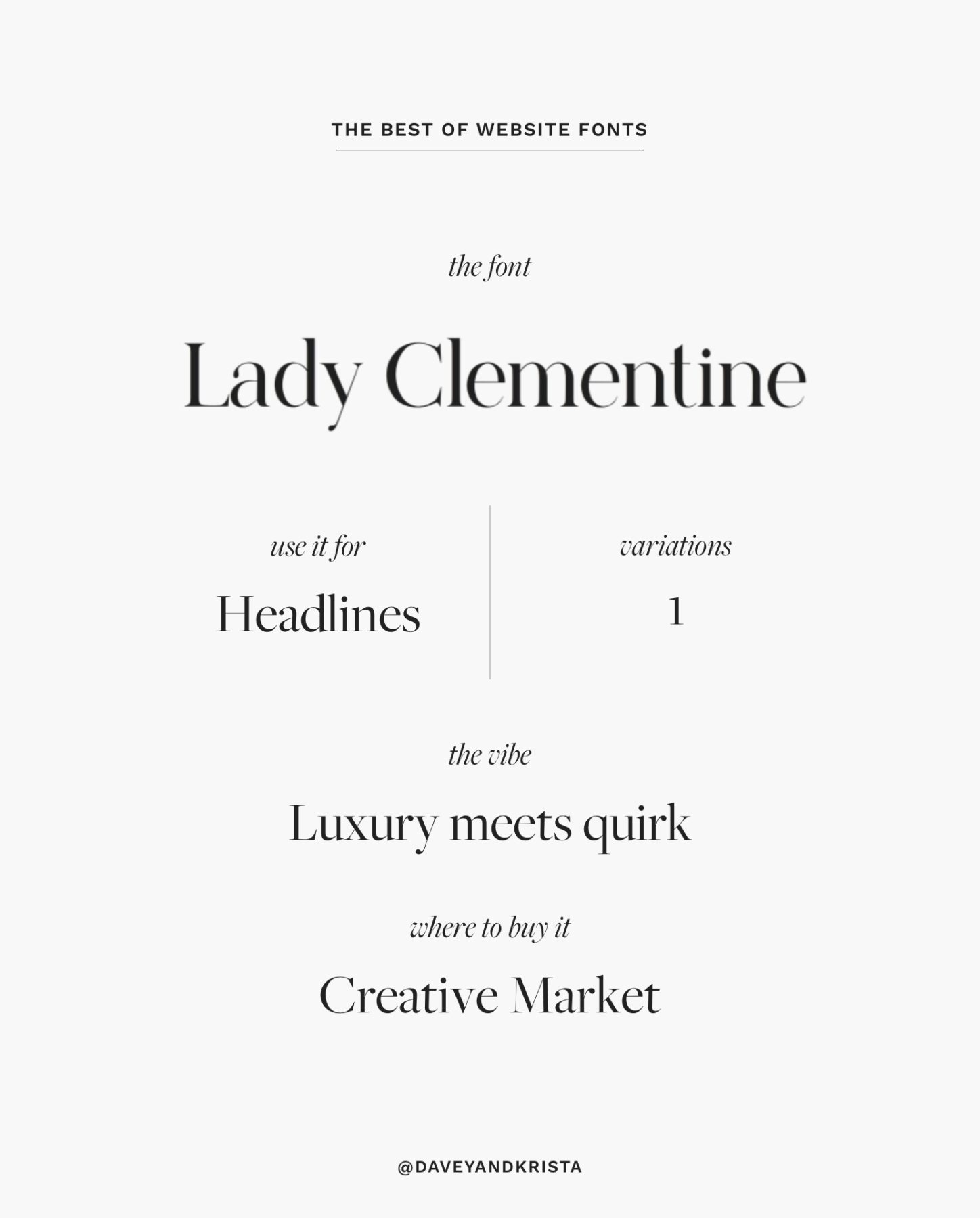 Lady Clementine - a luxurious font for websites | The Best Fonts for Websites