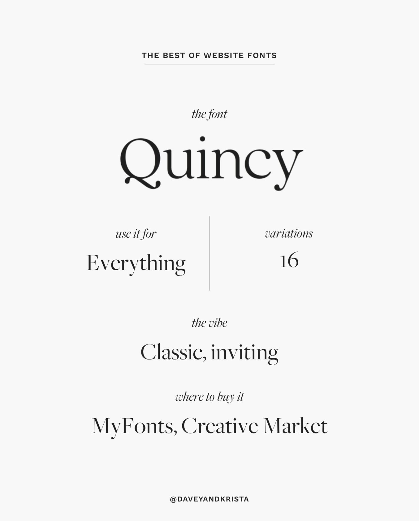Quincy - a classic, inviting serif font | The Best Fonts for Websites