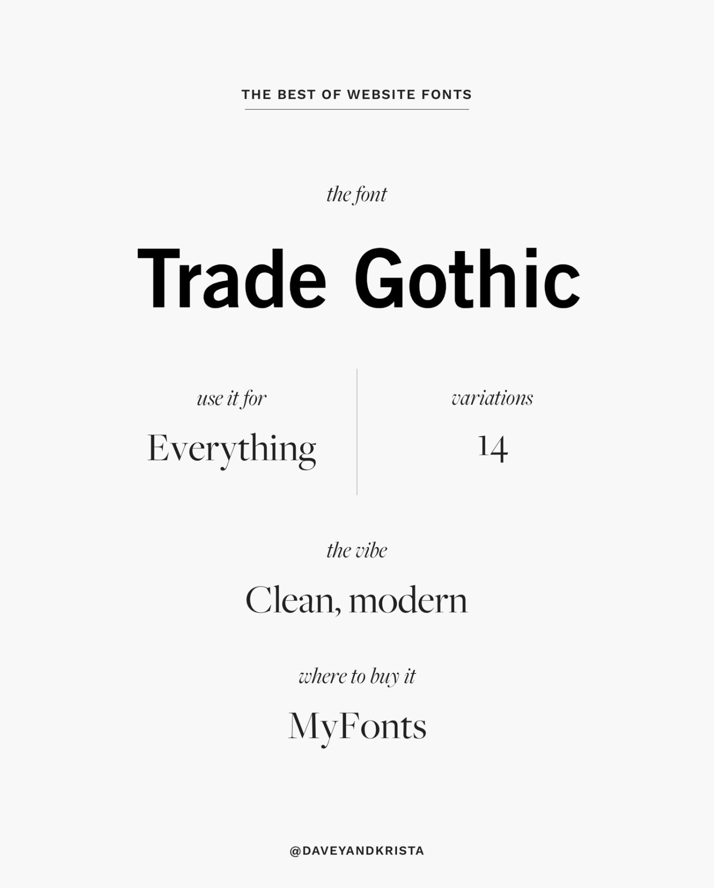 Trade Gothic font - a clean, modern sans serif for websites. | The Best Fonts for Websites