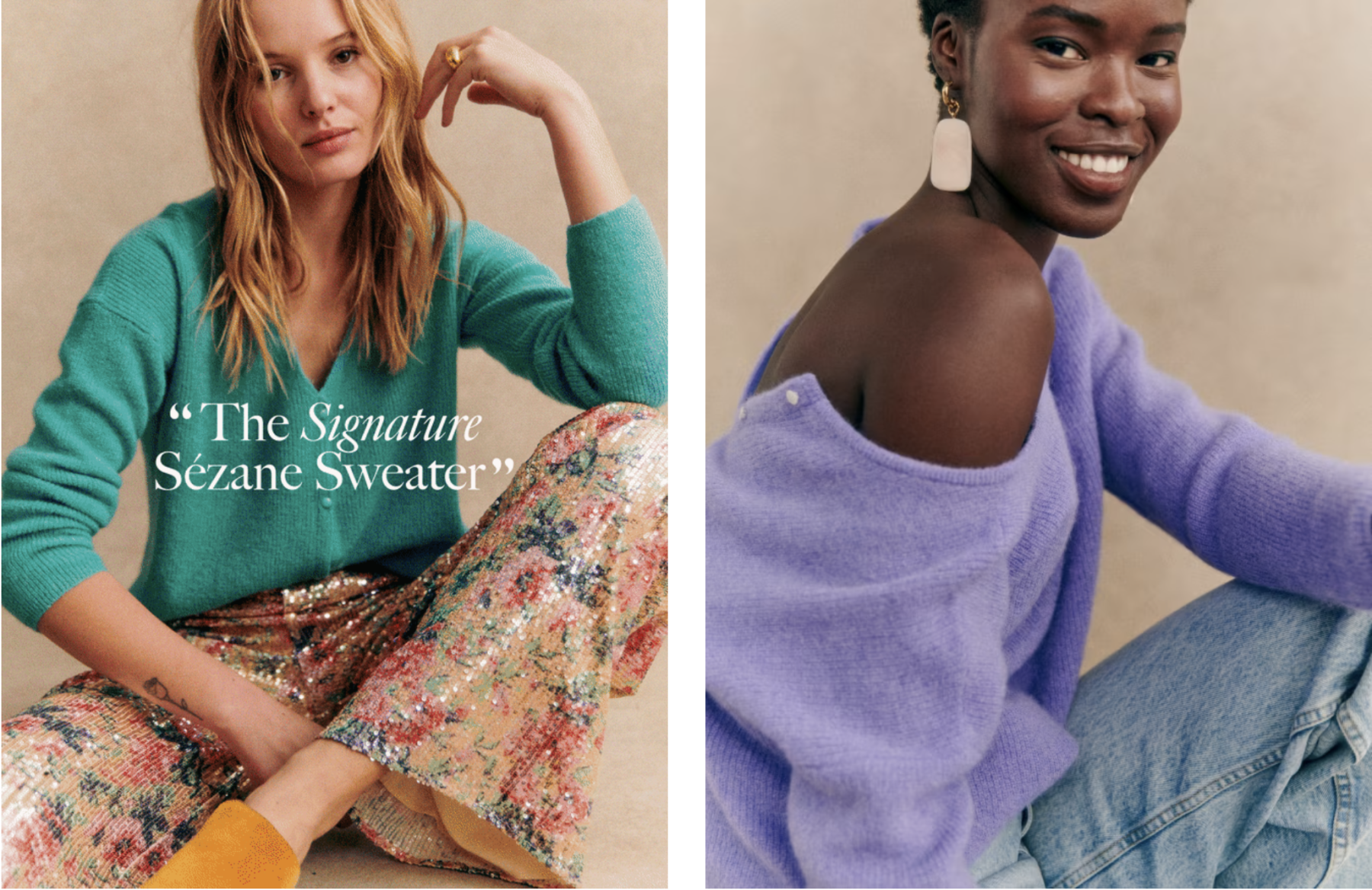 Classic brands like Sézane are embracing rich, restful colors in 2024.