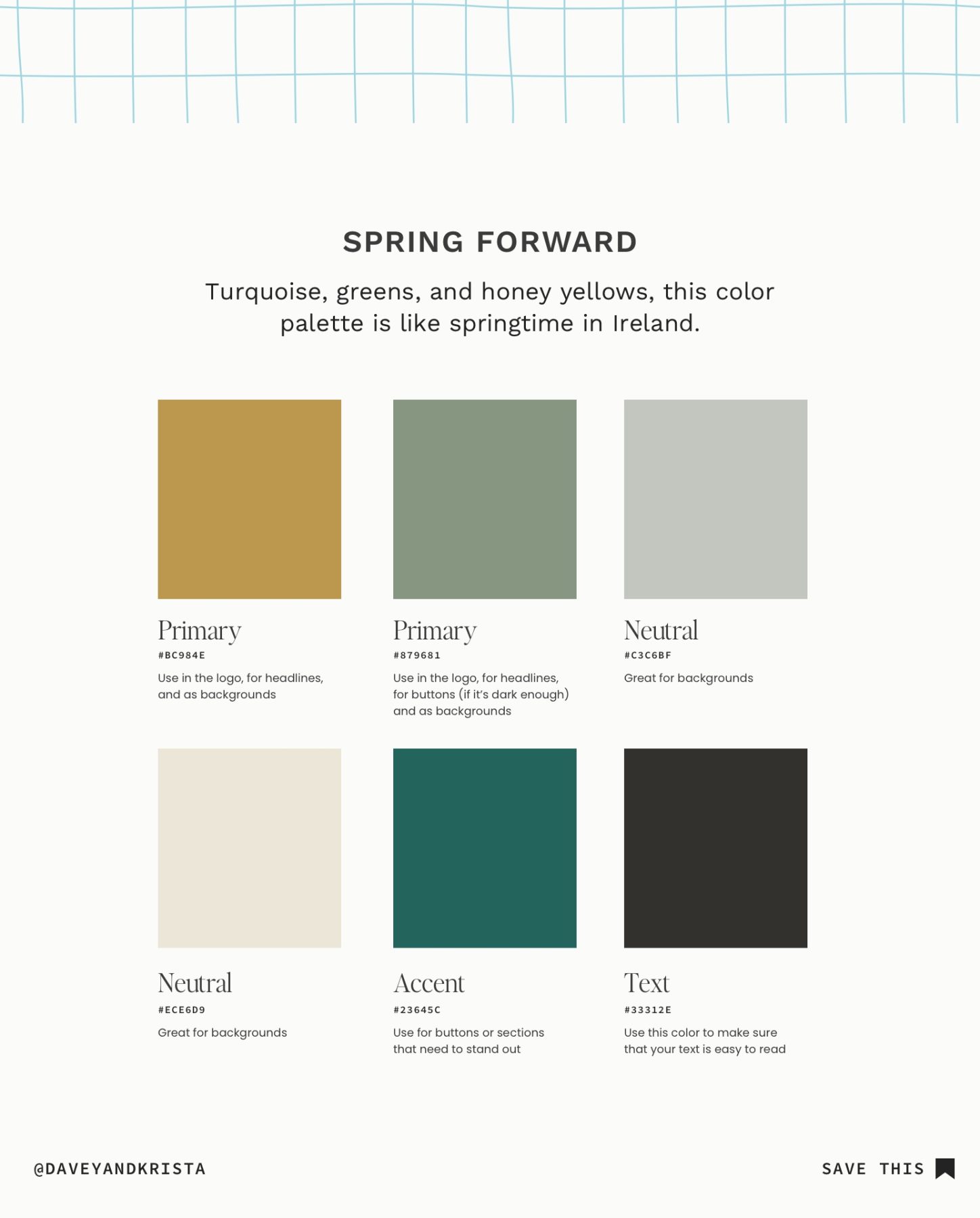 Spring Forward Color Palette for websites and brands.