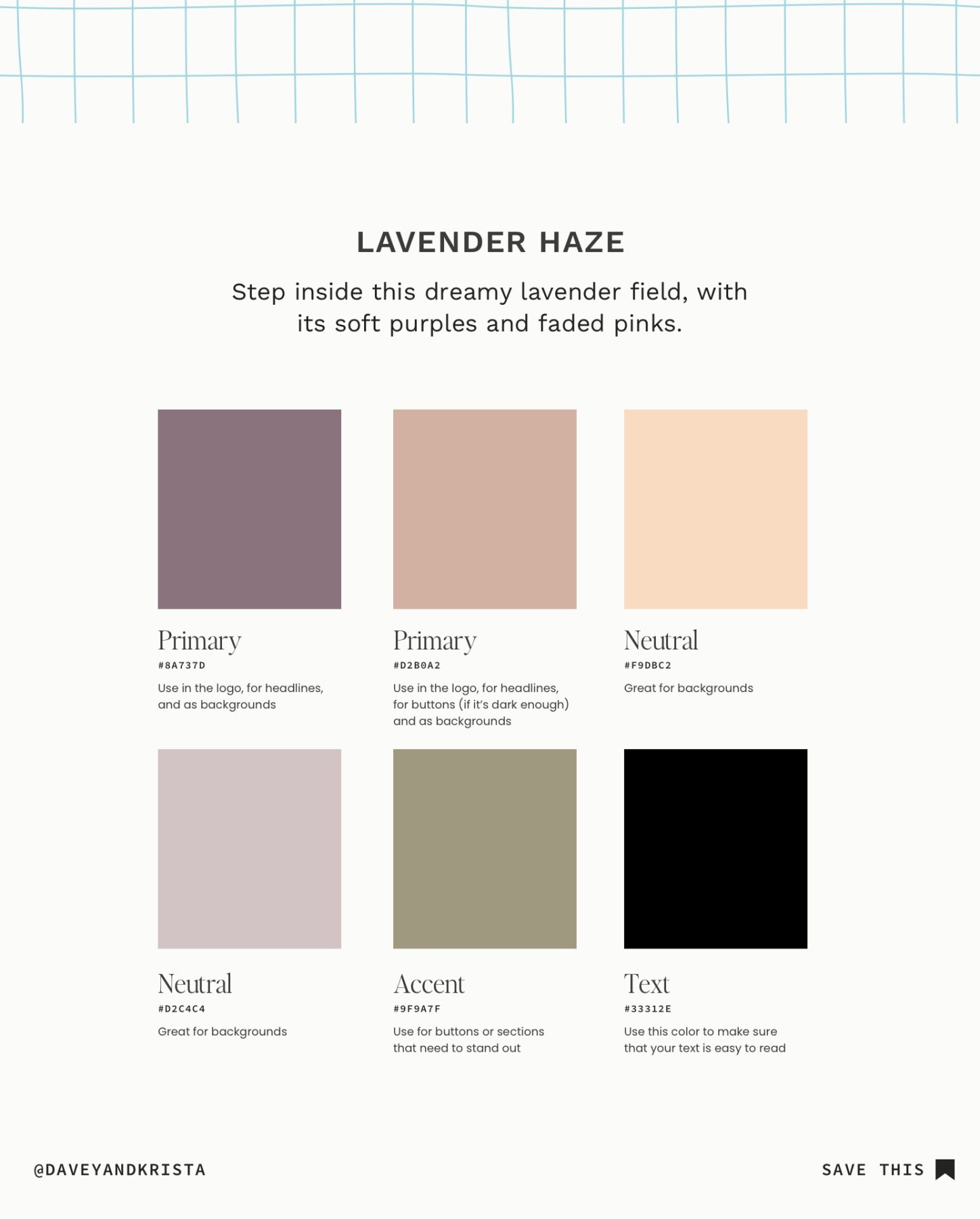 Lavender Haze Color Palette for websites and brands.
