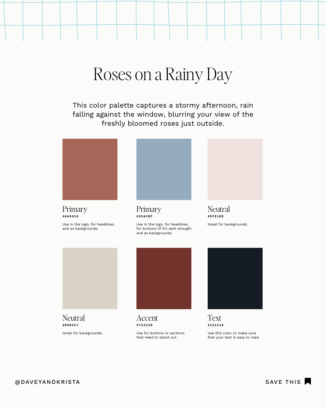 Roses on a Rainy Day Palette