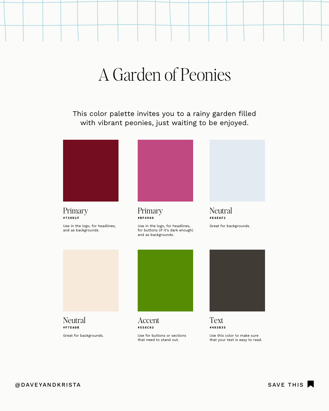 Garden of Peonies Palette