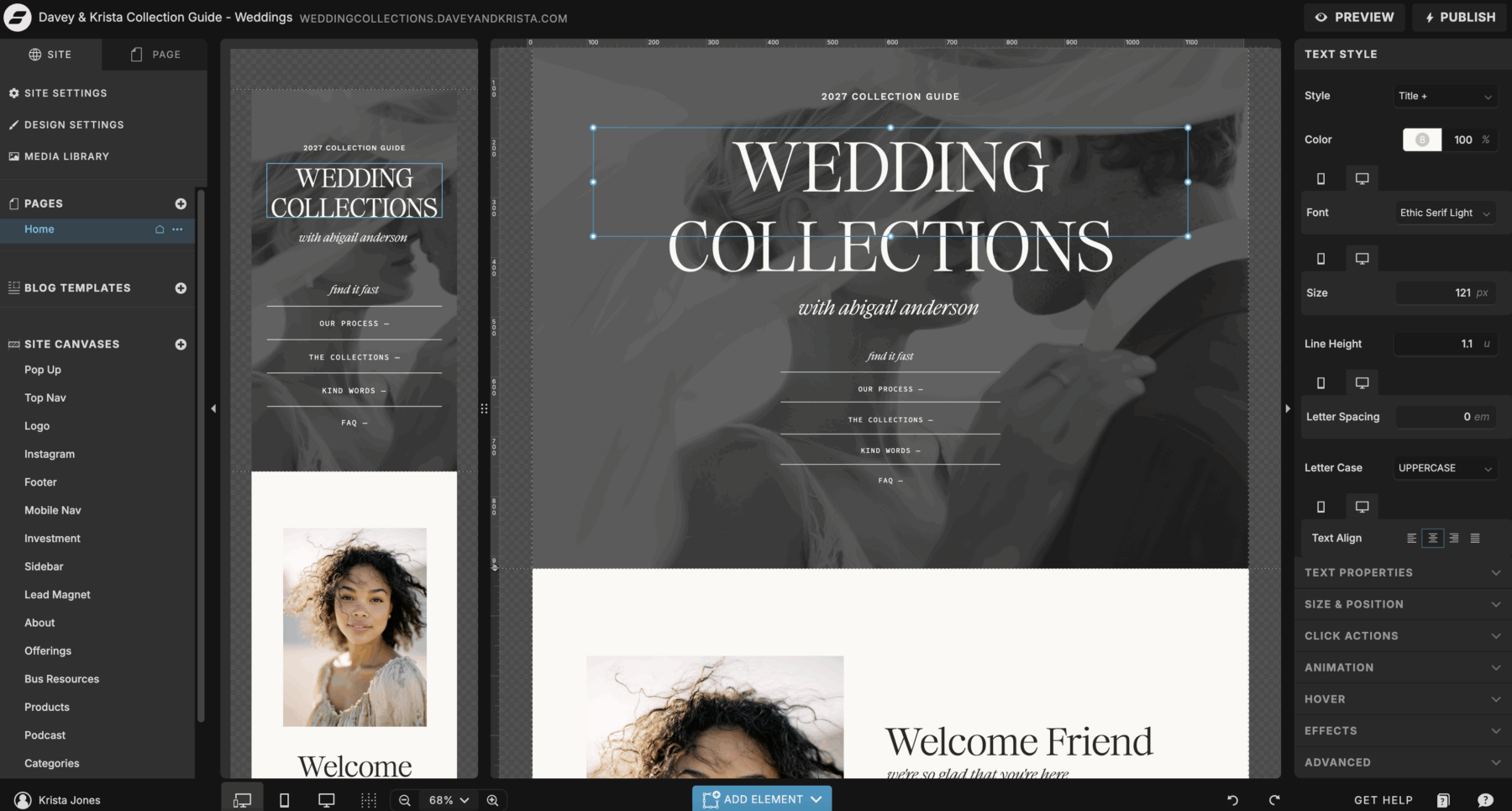 Moving from Wix to Showit Help, page rebuild