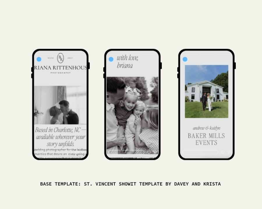 Website Templates for Wedding Photographers: St. Vincent Mobile View