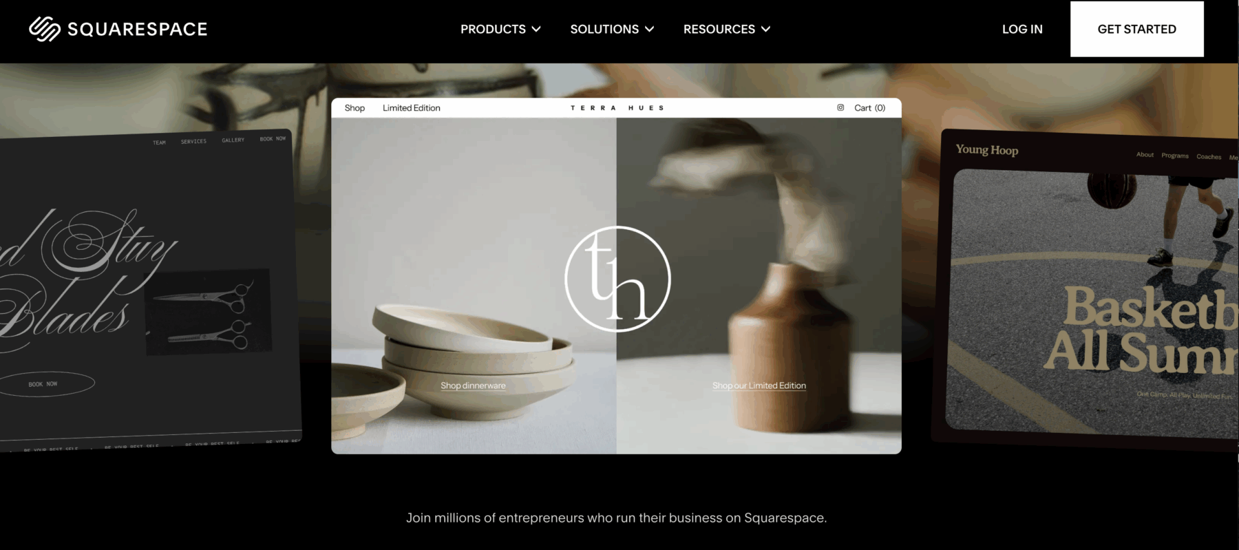 how to move from squarespace to showit websites: Squarespace homepage