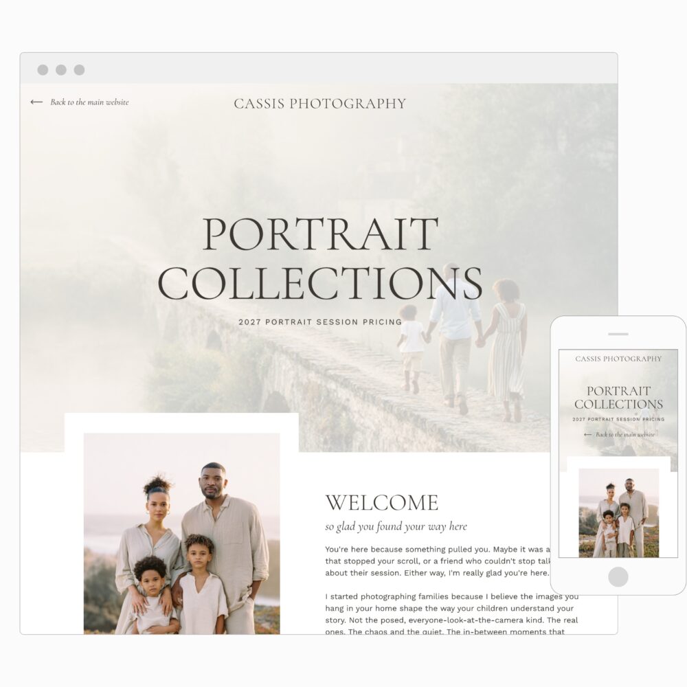 Cassis: Portrait Pricing Page