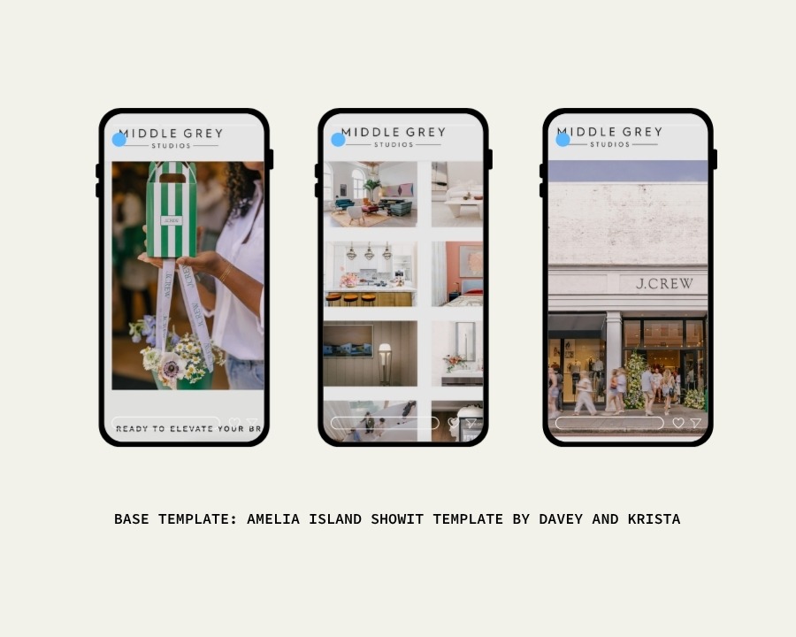Mobile layout of event photography Showit website templates