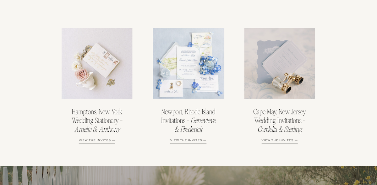 Showit wedding stationery website- stationary stories via Davey & Krista