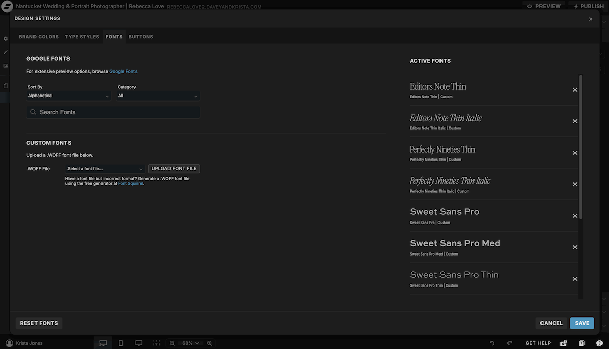 Showit Starter Guide: Fonts