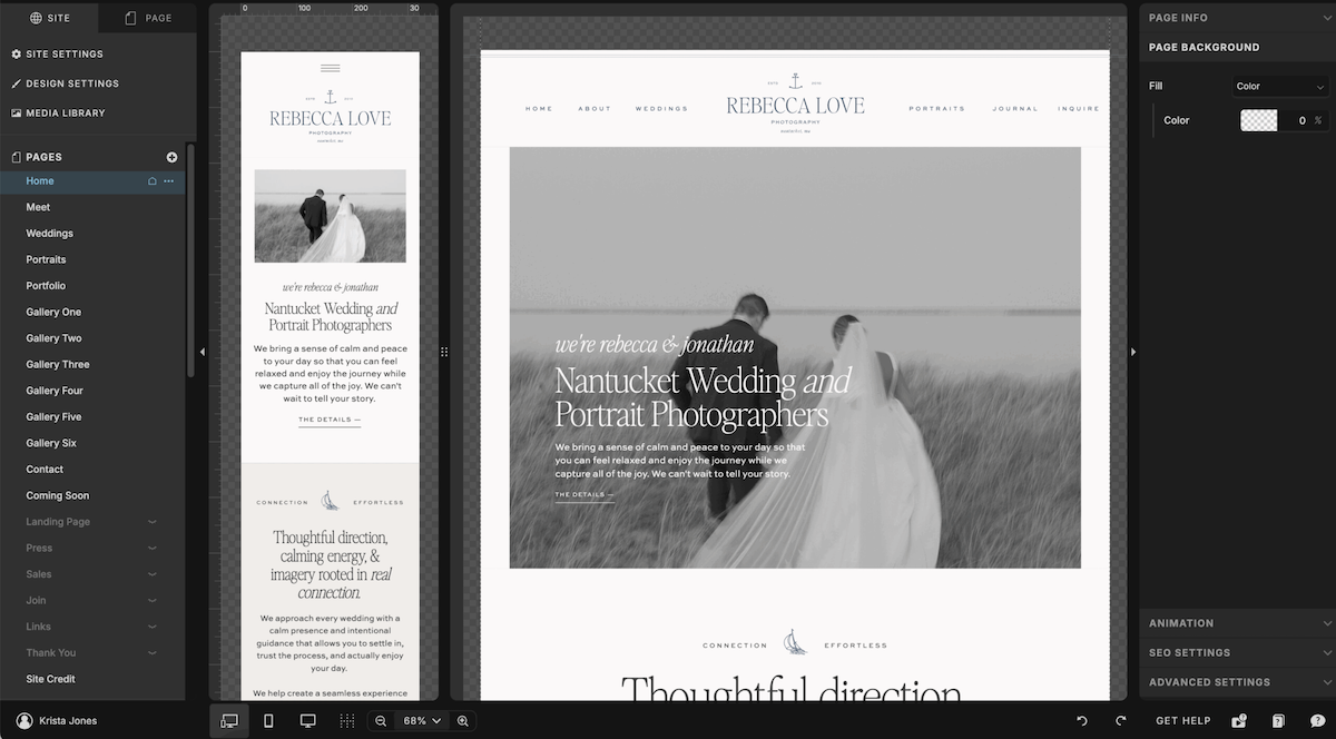 Rebecca Love website example that creates a website that speaks directly to you to answer the question, Will AI Replace Web Designers?