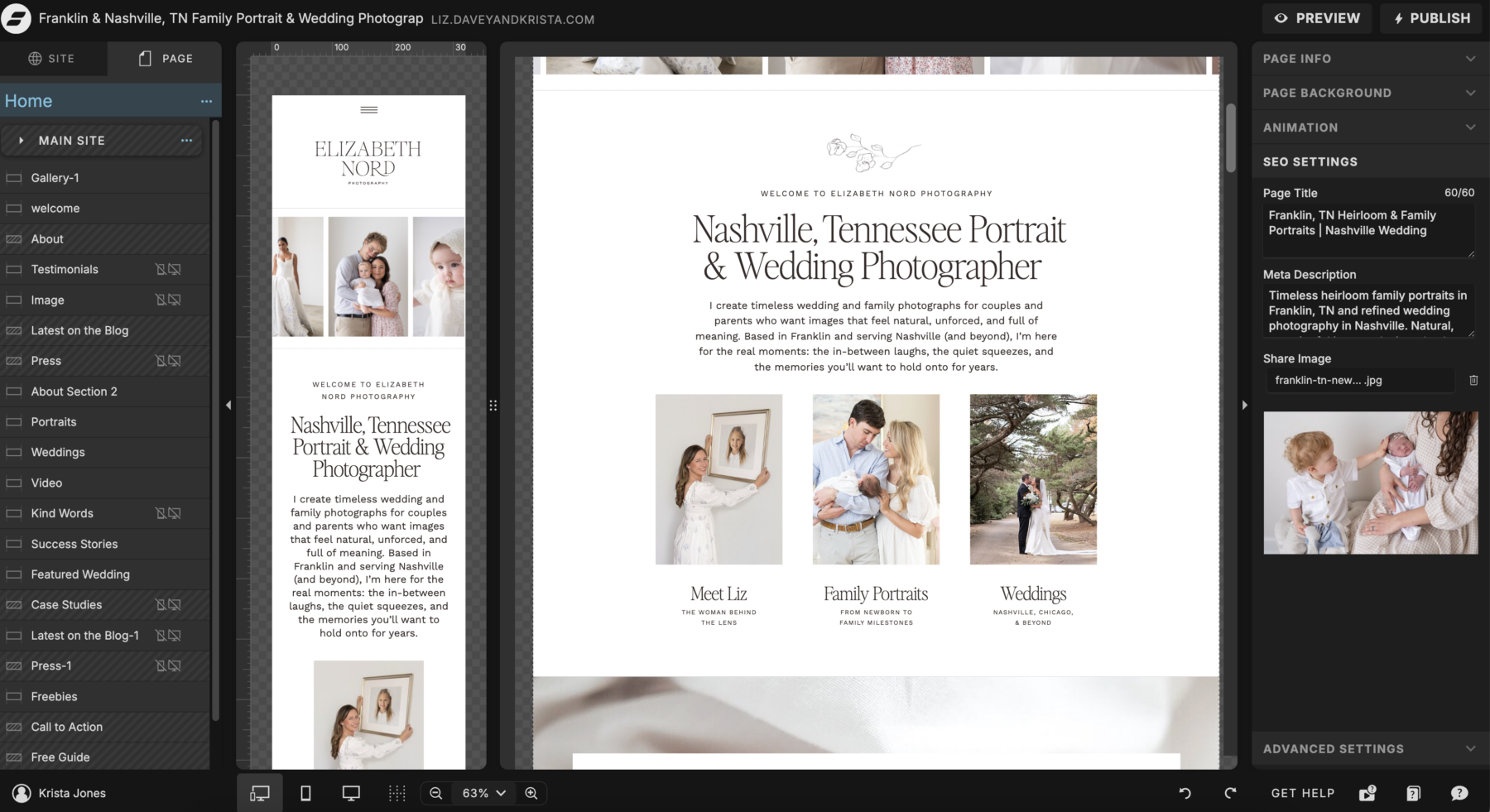 Showit vs Squarespace vs WordPress, Showit Editor via Davey & Krista
