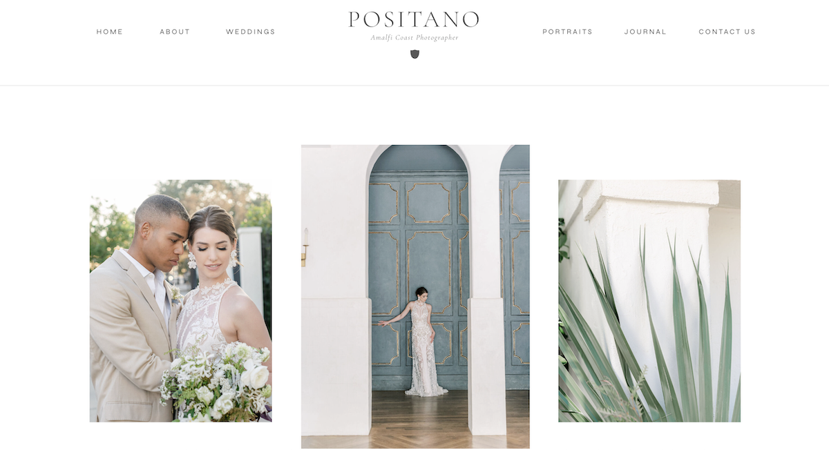The Best Showit Templates for Wedding Photographers in 2026, Positano via Davey & Krista